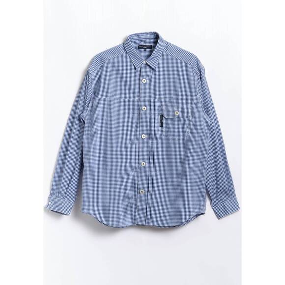 NEW COMME DES GARCONS men's gingham shirt in blue/white